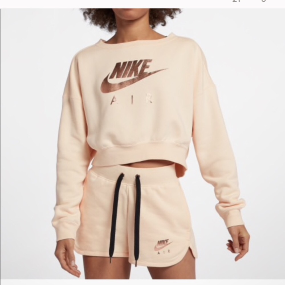 NWT Nike Air Pink Cropped Crewneck Sweatshirt